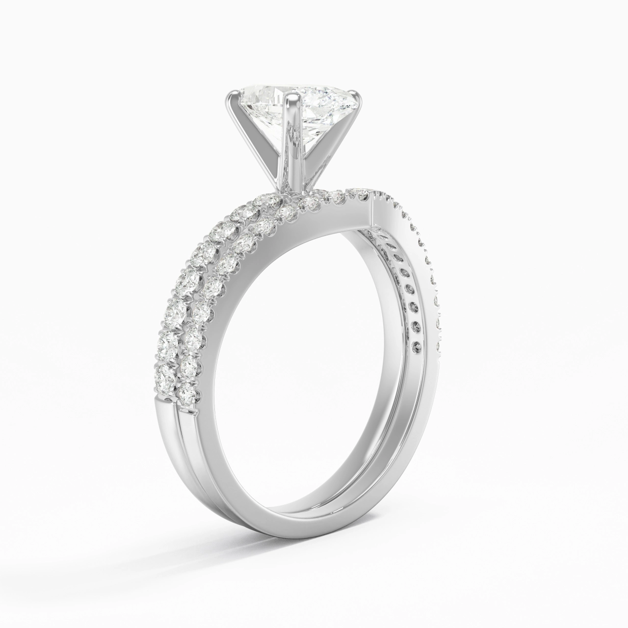 Plated Dainty Wedding Ring Set
