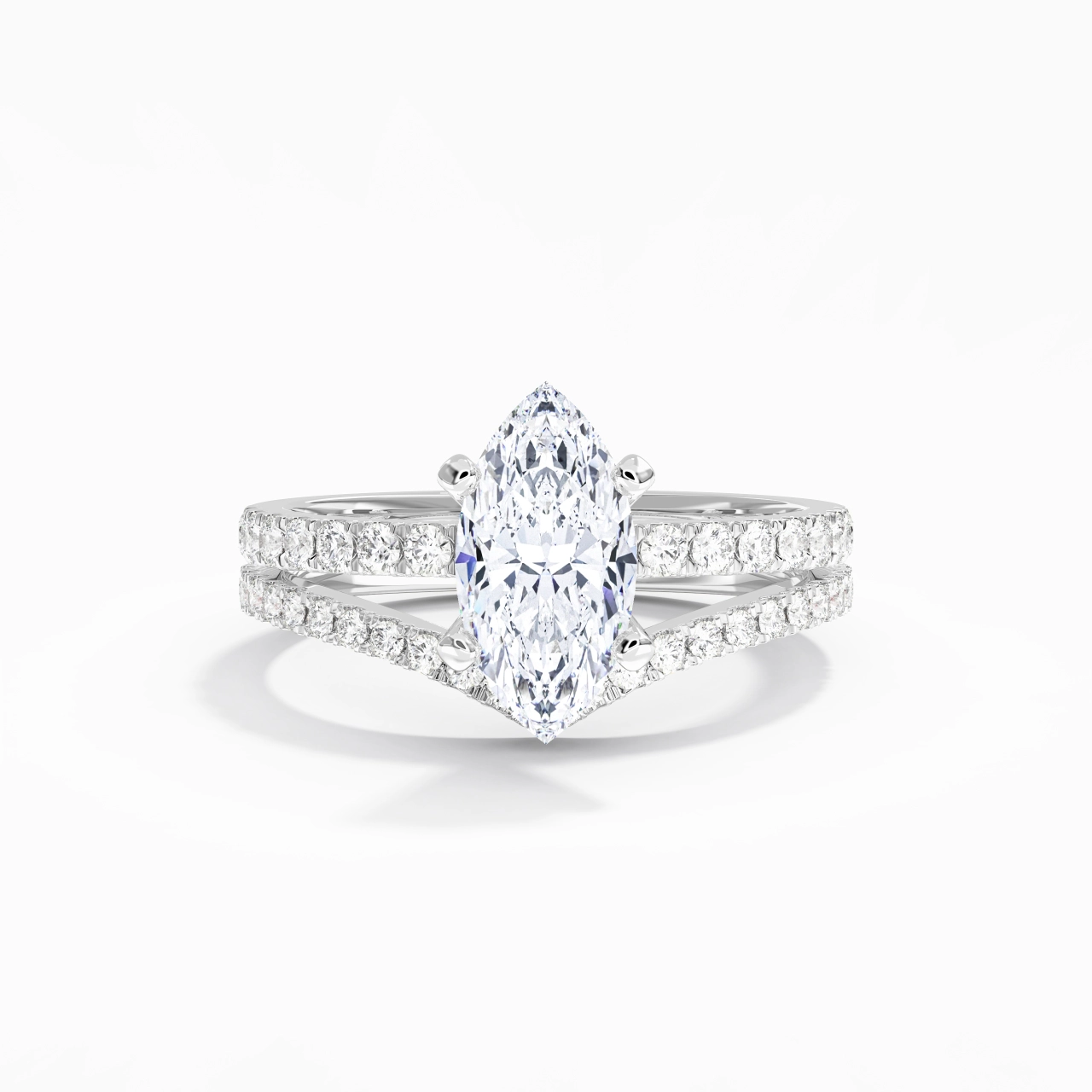 Plated Dainty Wedding Ring Set