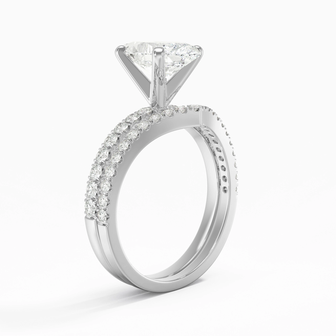 Plated Dainty Wedding Ring Set