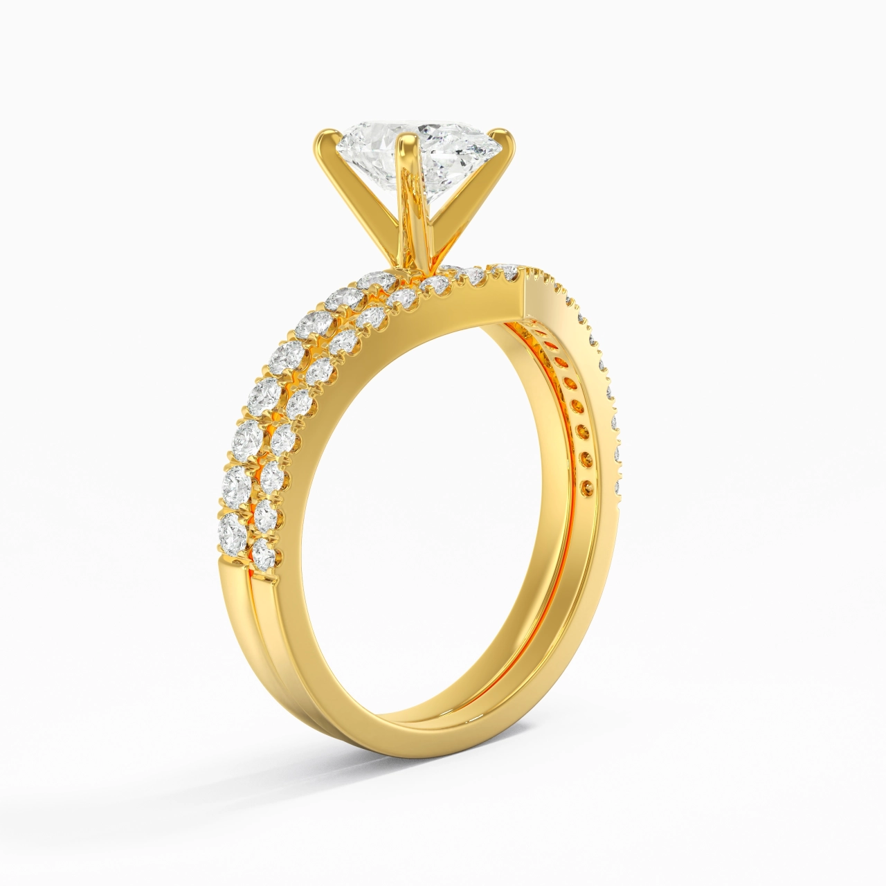 Plated Dainty Wedding Ring Set