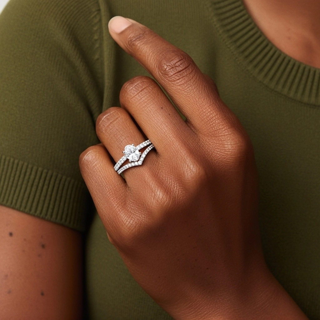 Or blanc Plaqué Délicat Ensemble d'alliances