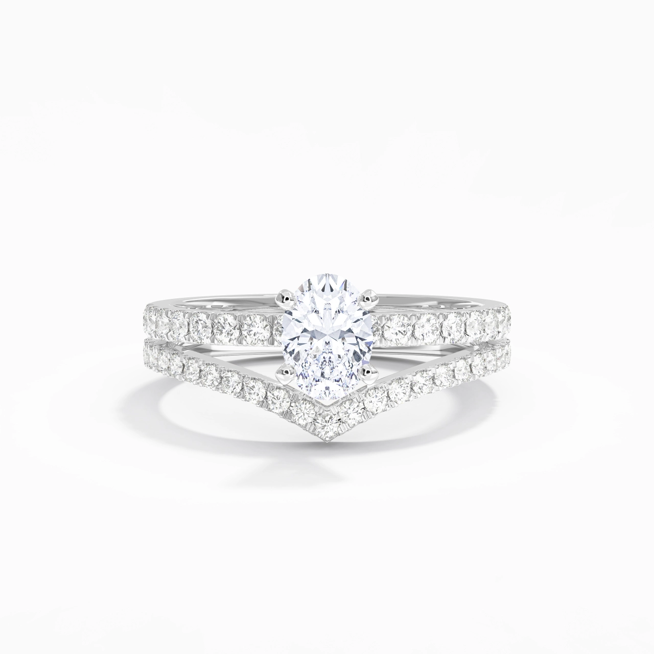 Plated Dainty Wedding Ring Set