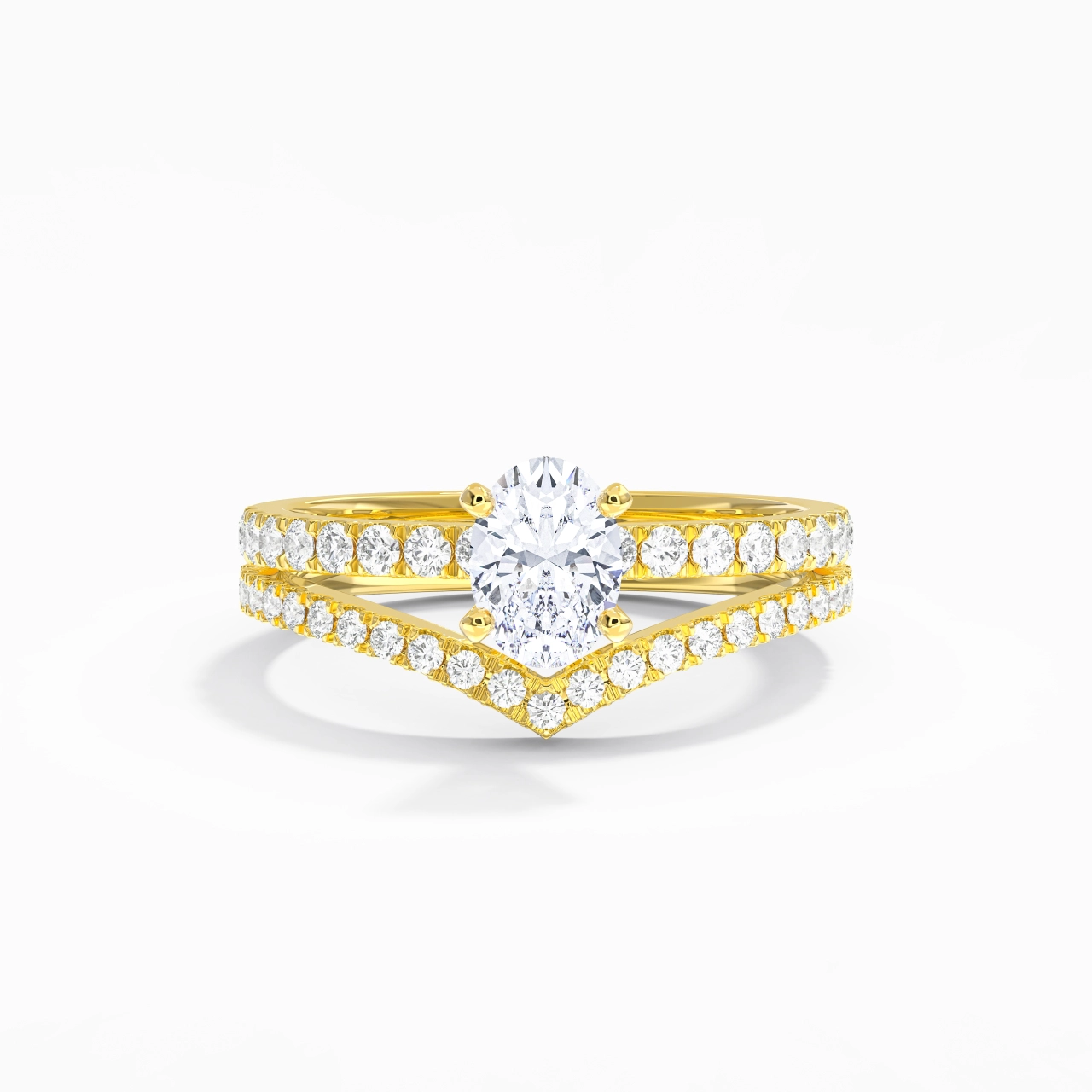 Plated Dainty Wedding Ring Set