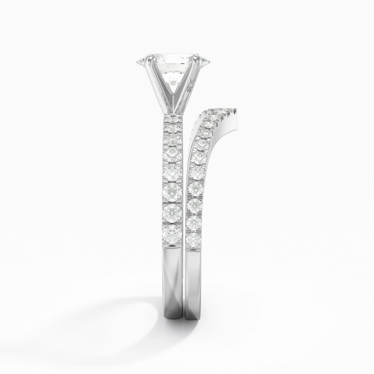 Plated Dainty Wedding Ring Set