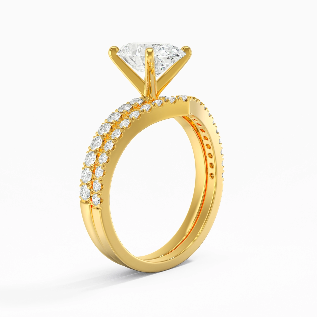 Plated Dainty Wedding Ring Set