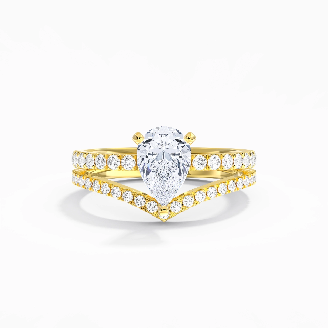 Plated Dainty Wedding Ring Set