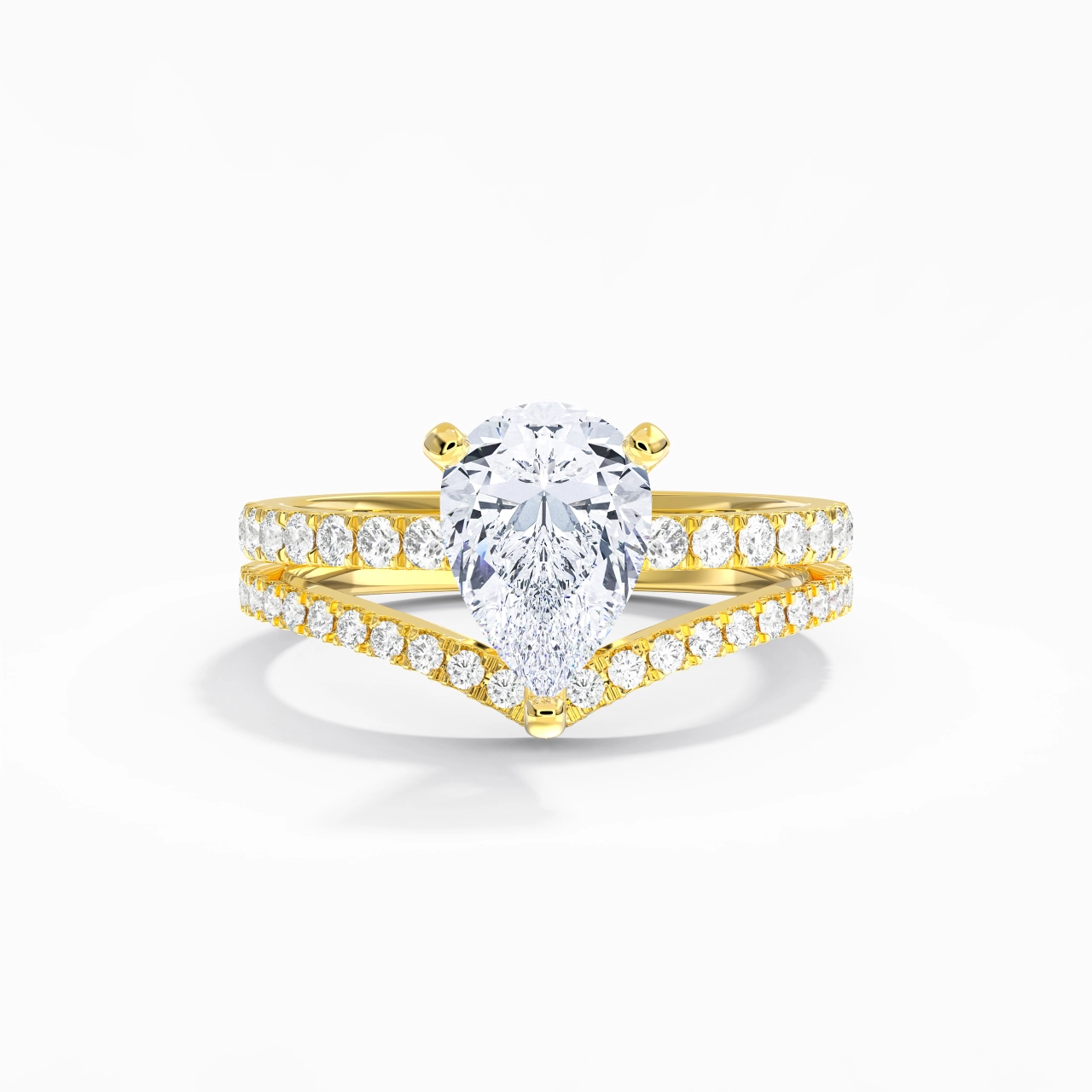 Plated Dainty Wedding Ring Set