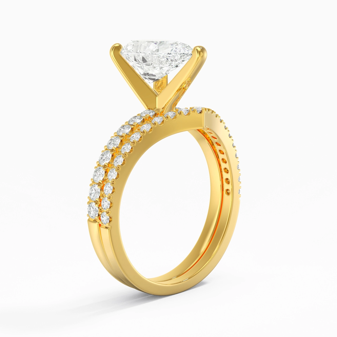 Plated Dainty Wedding Ring Set
