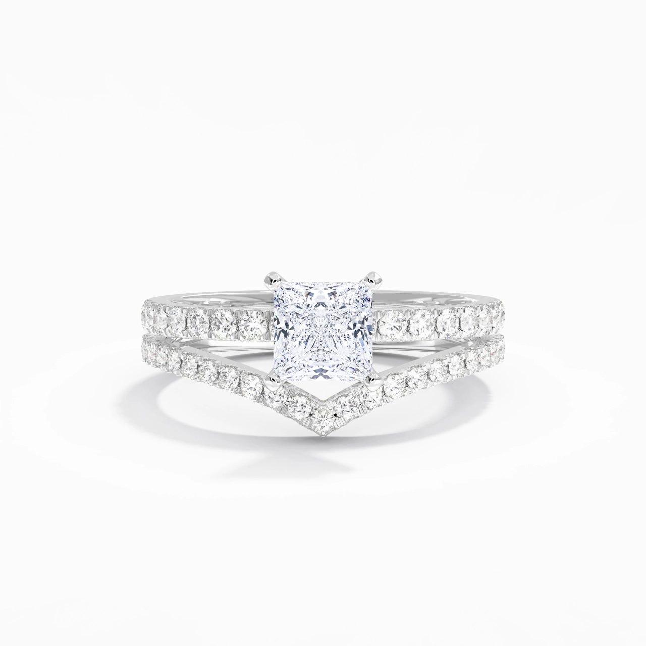 Plated Dainty Wedding Ring Set