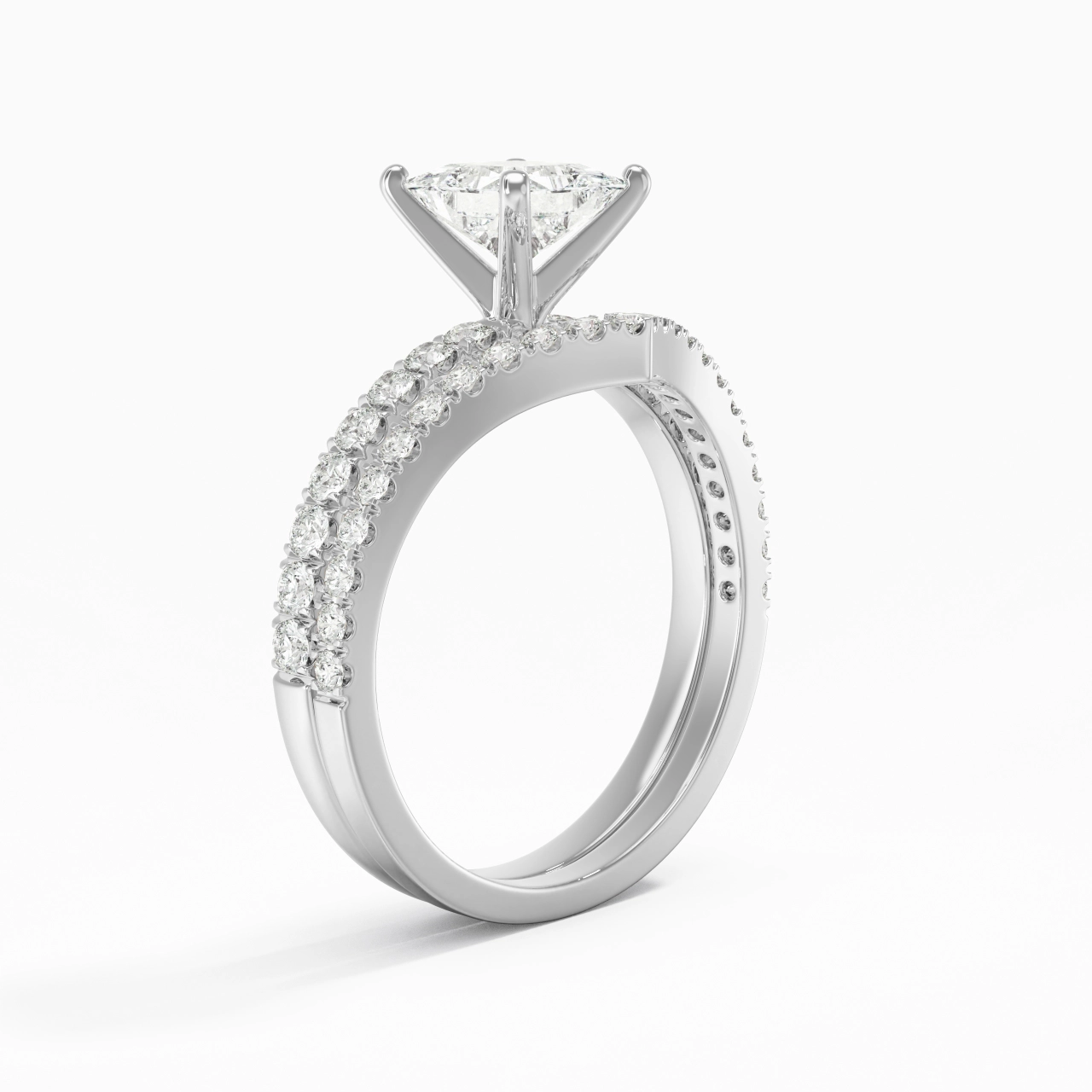 Plated Dainty Wedding Ring Set