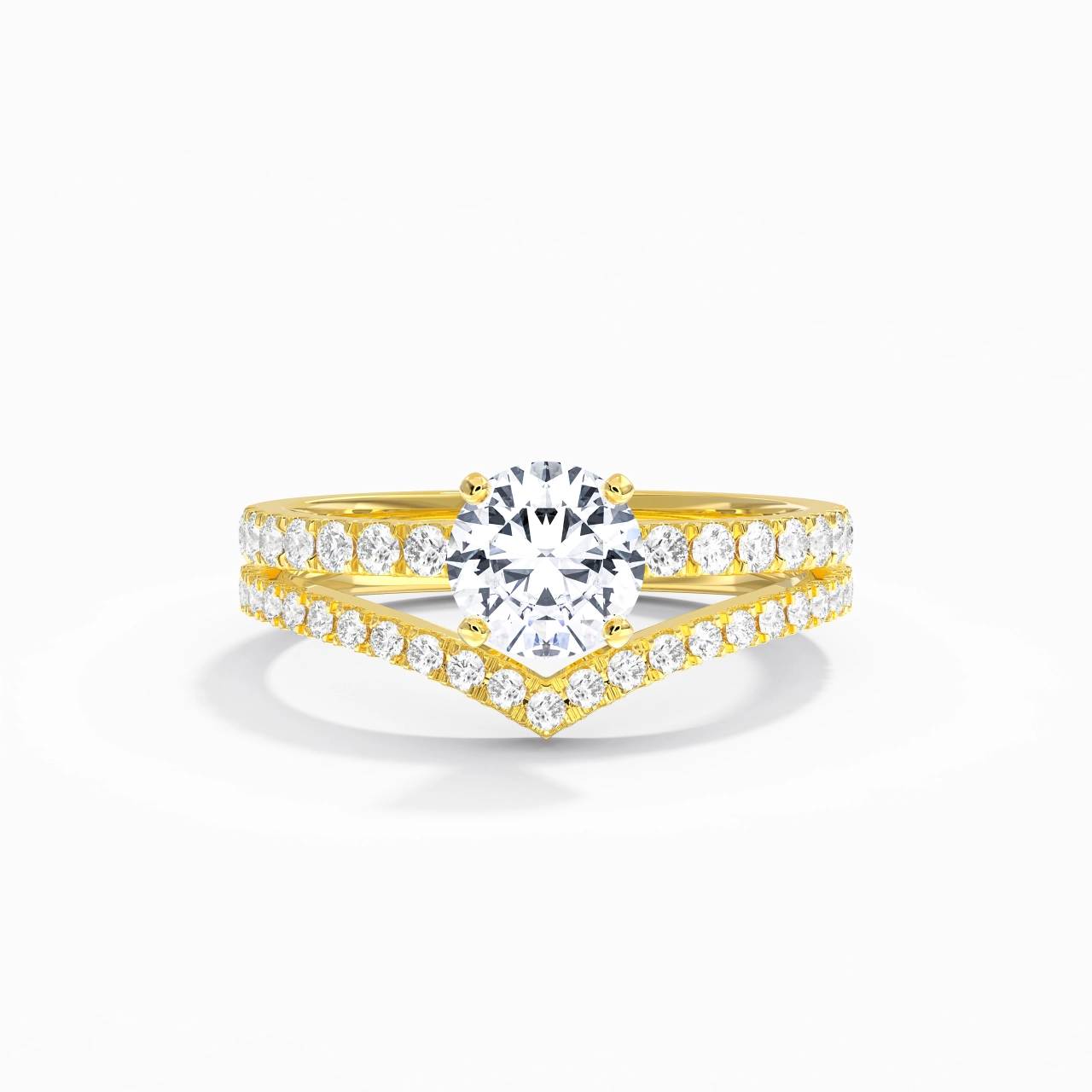 Plated Dainty Wedding Ring Set