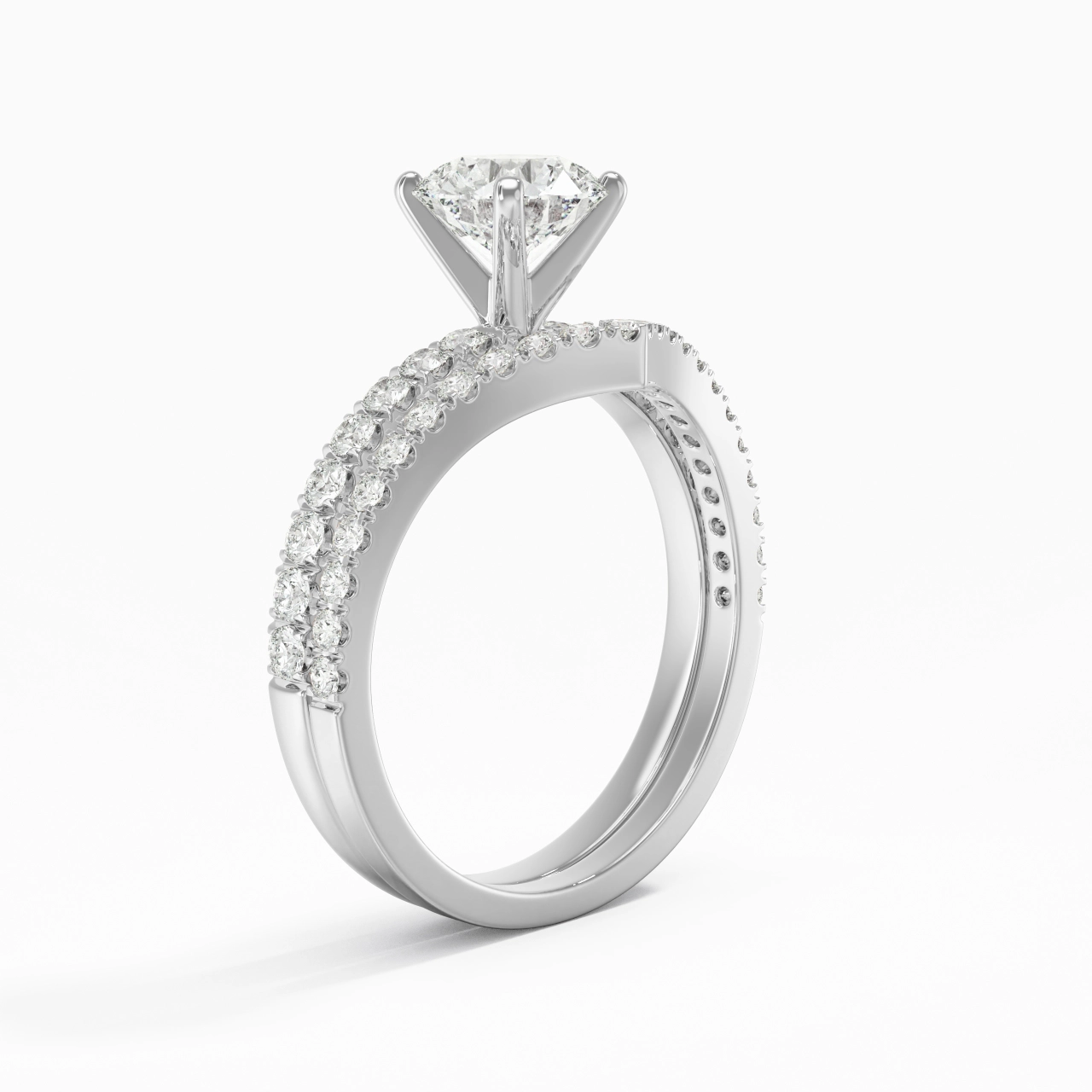 Plated Dainty Wedding Ring Set
