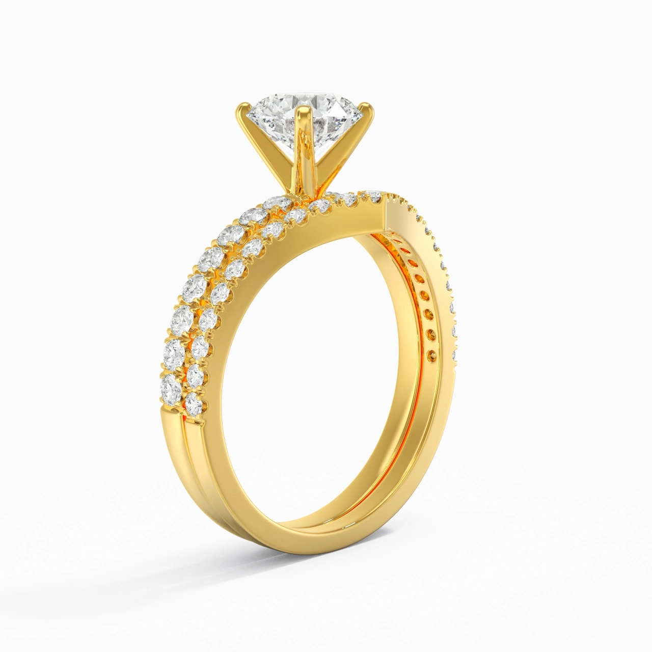 Plated Dainty Wedding Ring Set