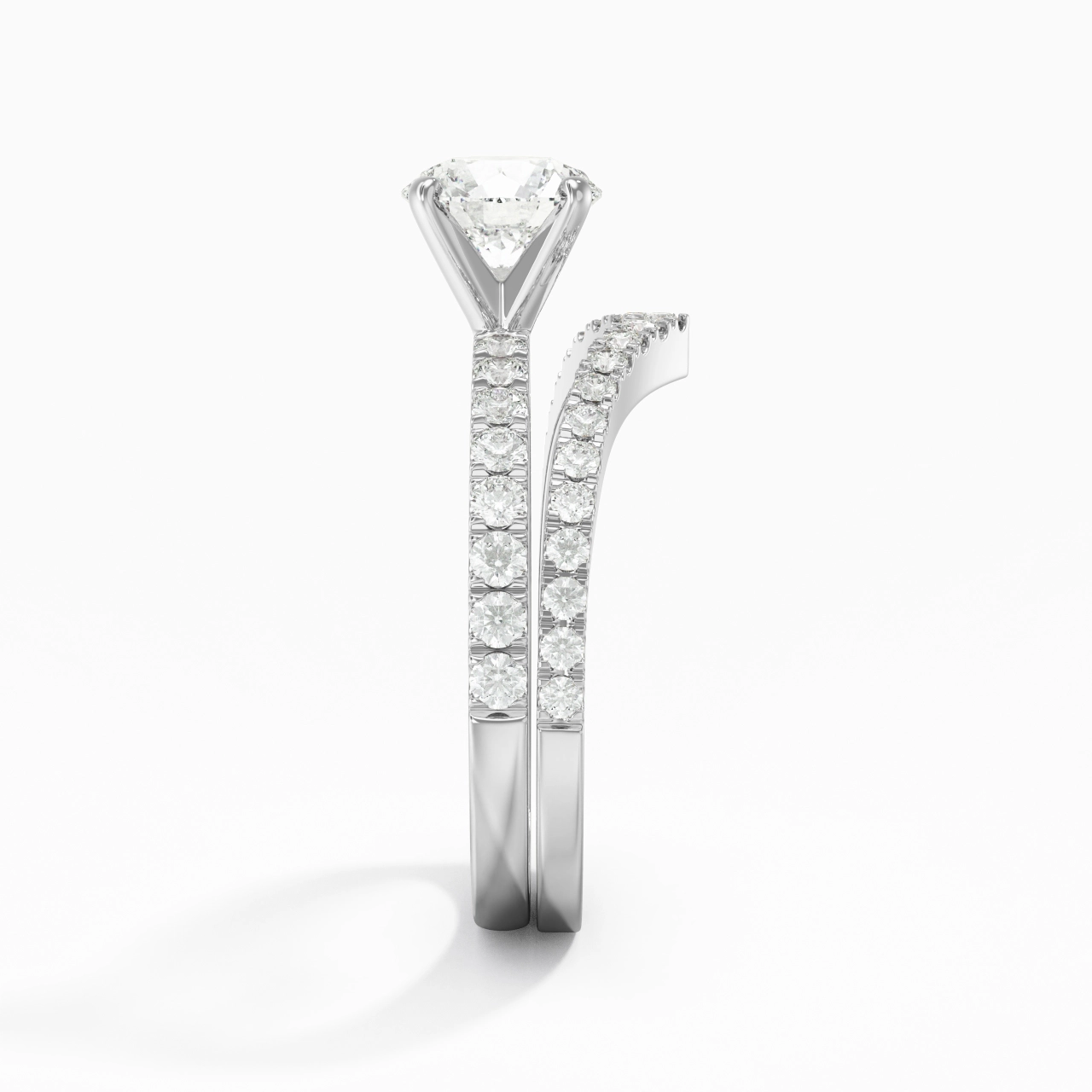 Plated Dainty Wedding Ring Set