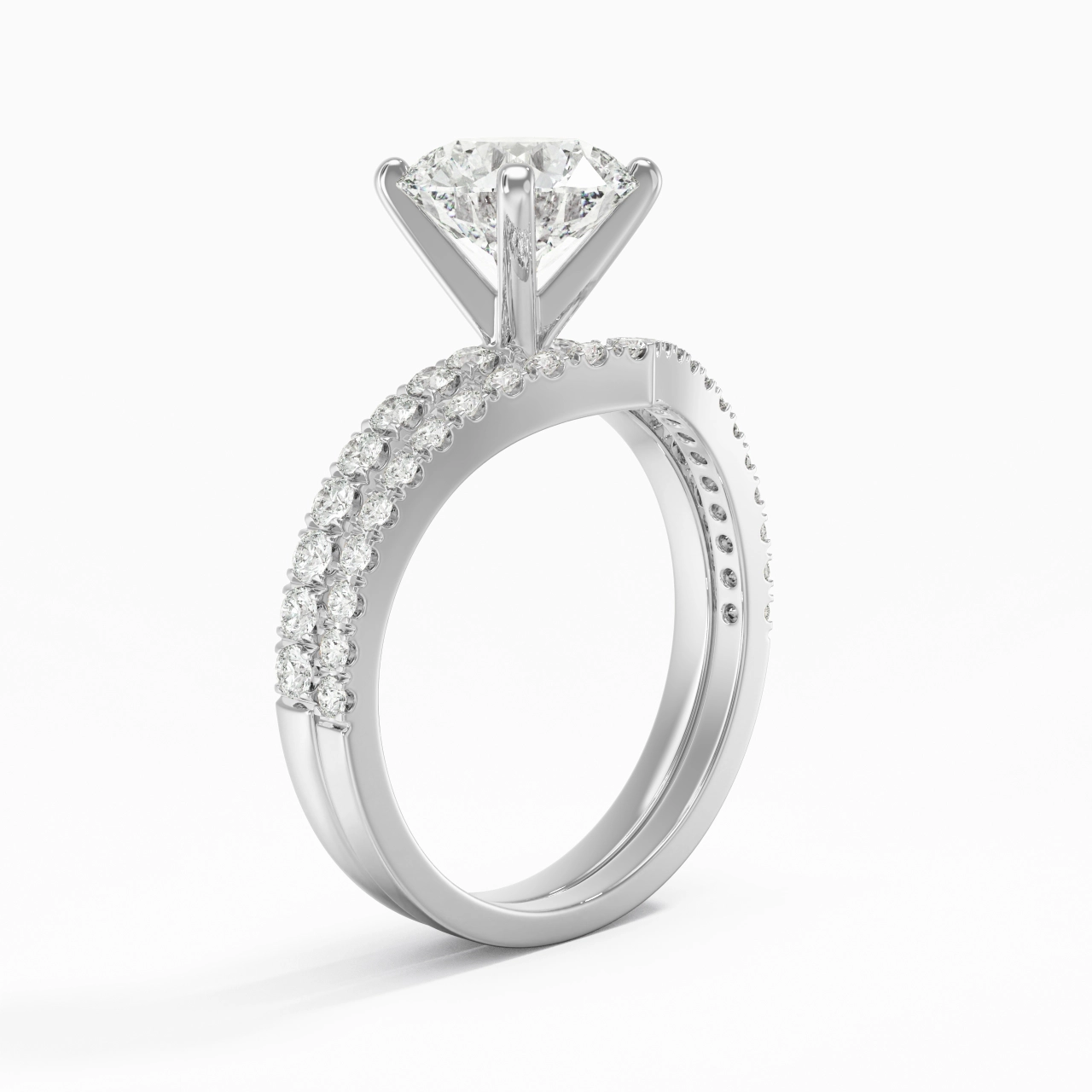 Plated Dainty Wedding Ring Set