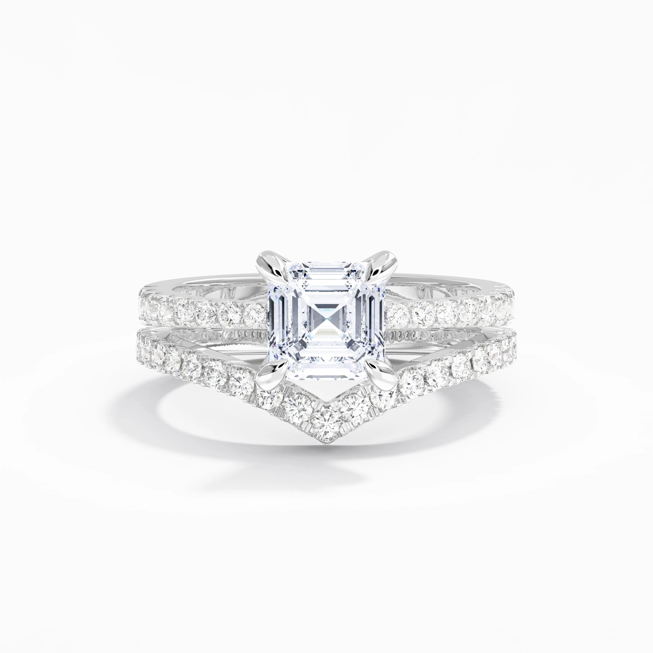 White Gold Plated Classic Bridal Set