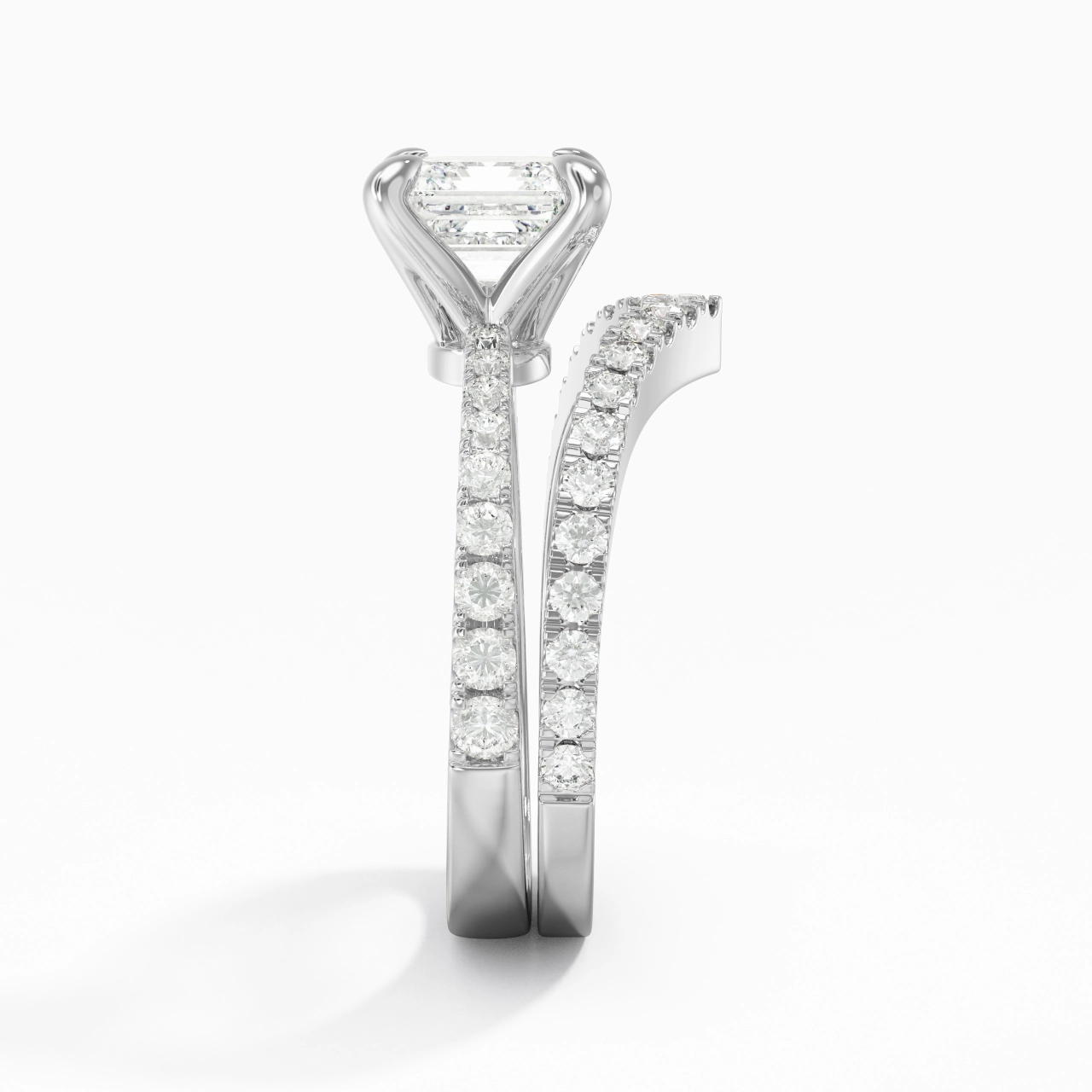 White Gold Plated Classic Bridal Set