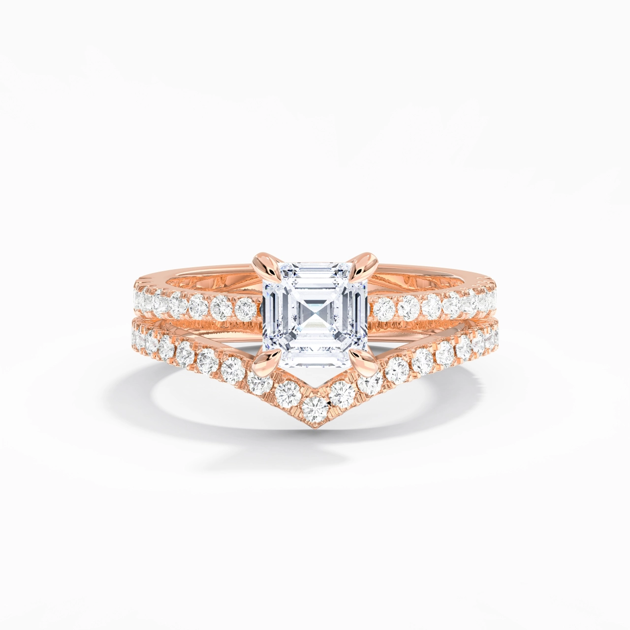 18K Rose Gold Plated Classic Bridal Set