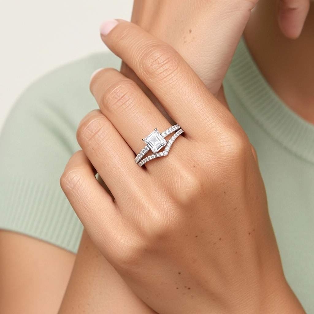 White Gold Plated Classic Bridal Set