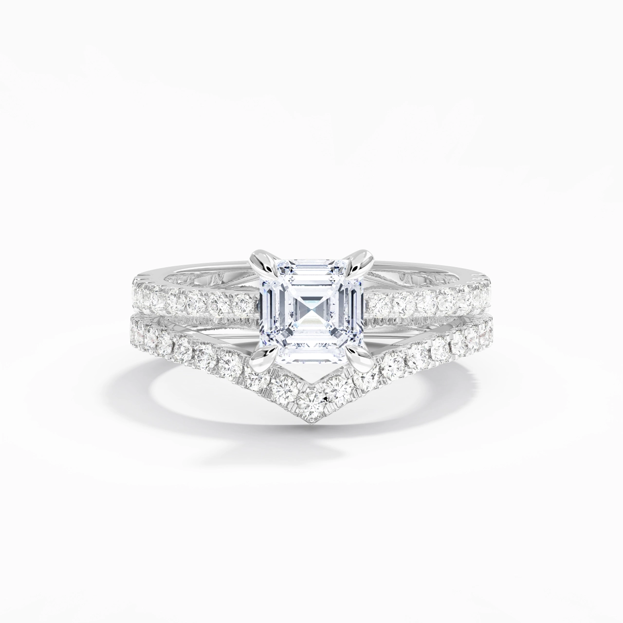 White Gold Plated Classic Bridal Set
