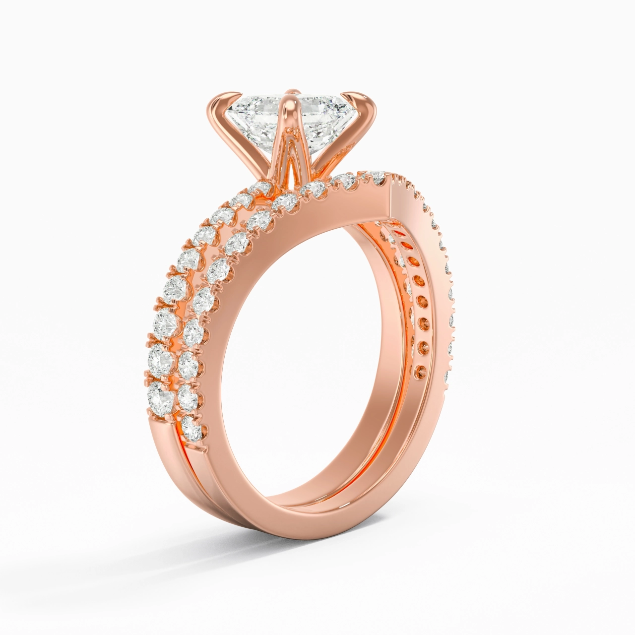 18K Rose Gold Plated Classic Bridal Set
