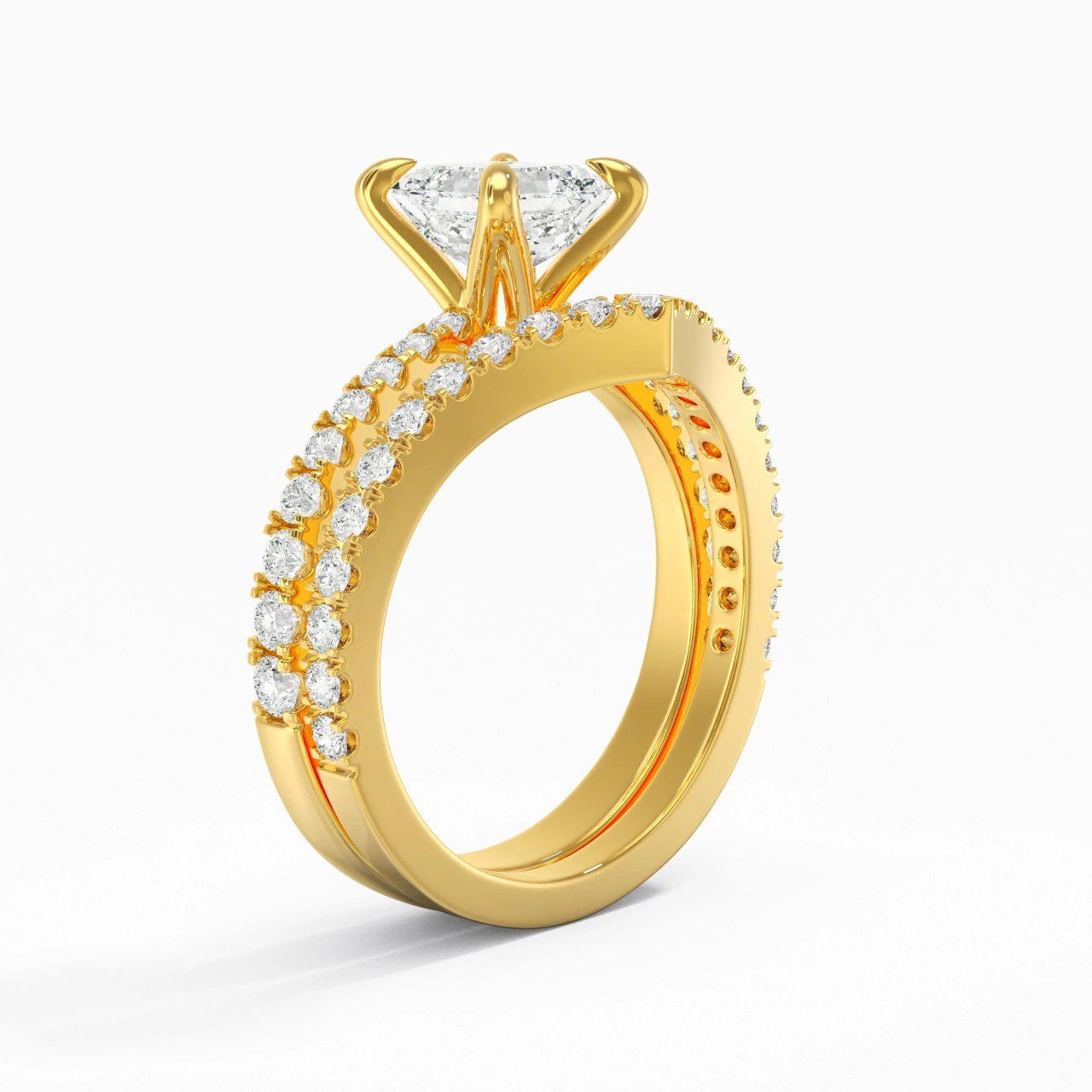 18K Yellow Gold Plated Classic Bridal Set