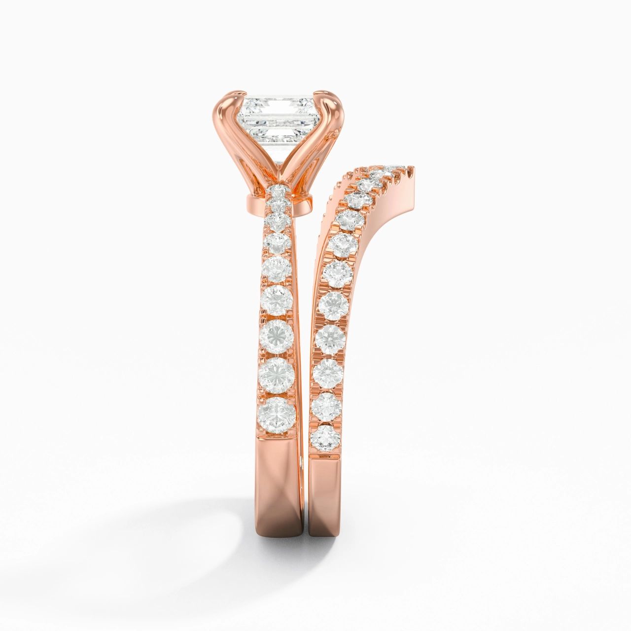 18K Rose Gold Plated Classic Bridal Set