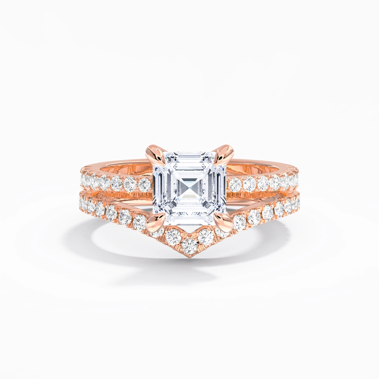 18K Rose Gold Plated Classic Bridal Set