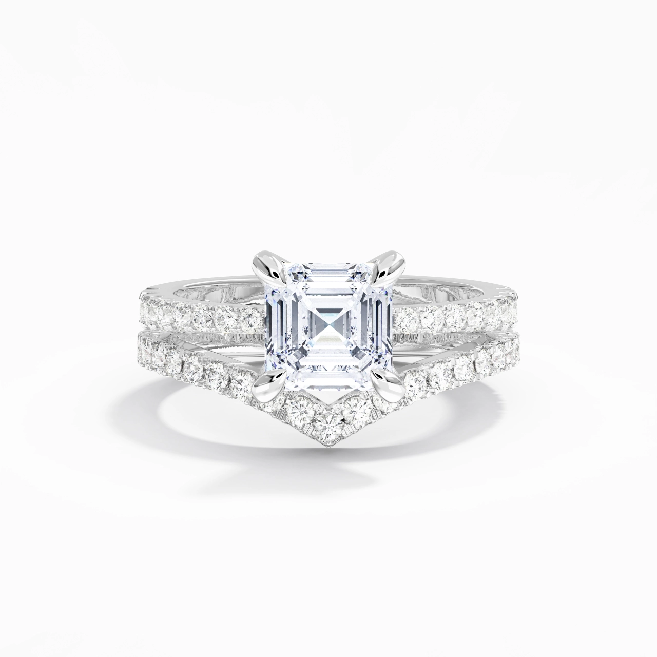 White Gold Plated Classic Bridal Set