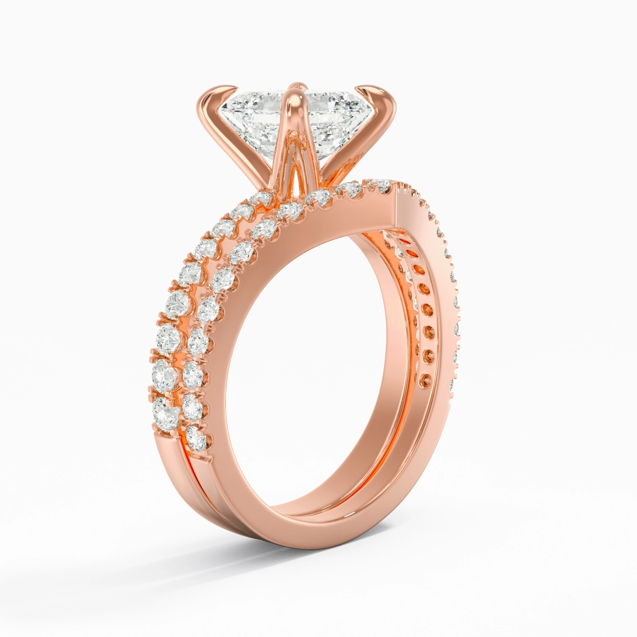 18K Rose Gold Plated Classic Bridal Set