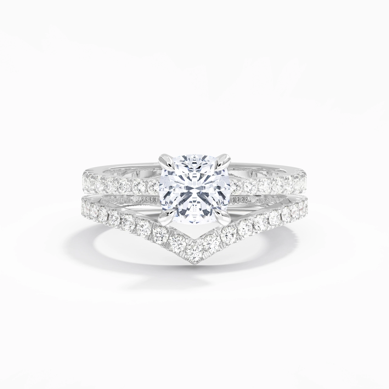 White Gold Plated Classic Bridal Set