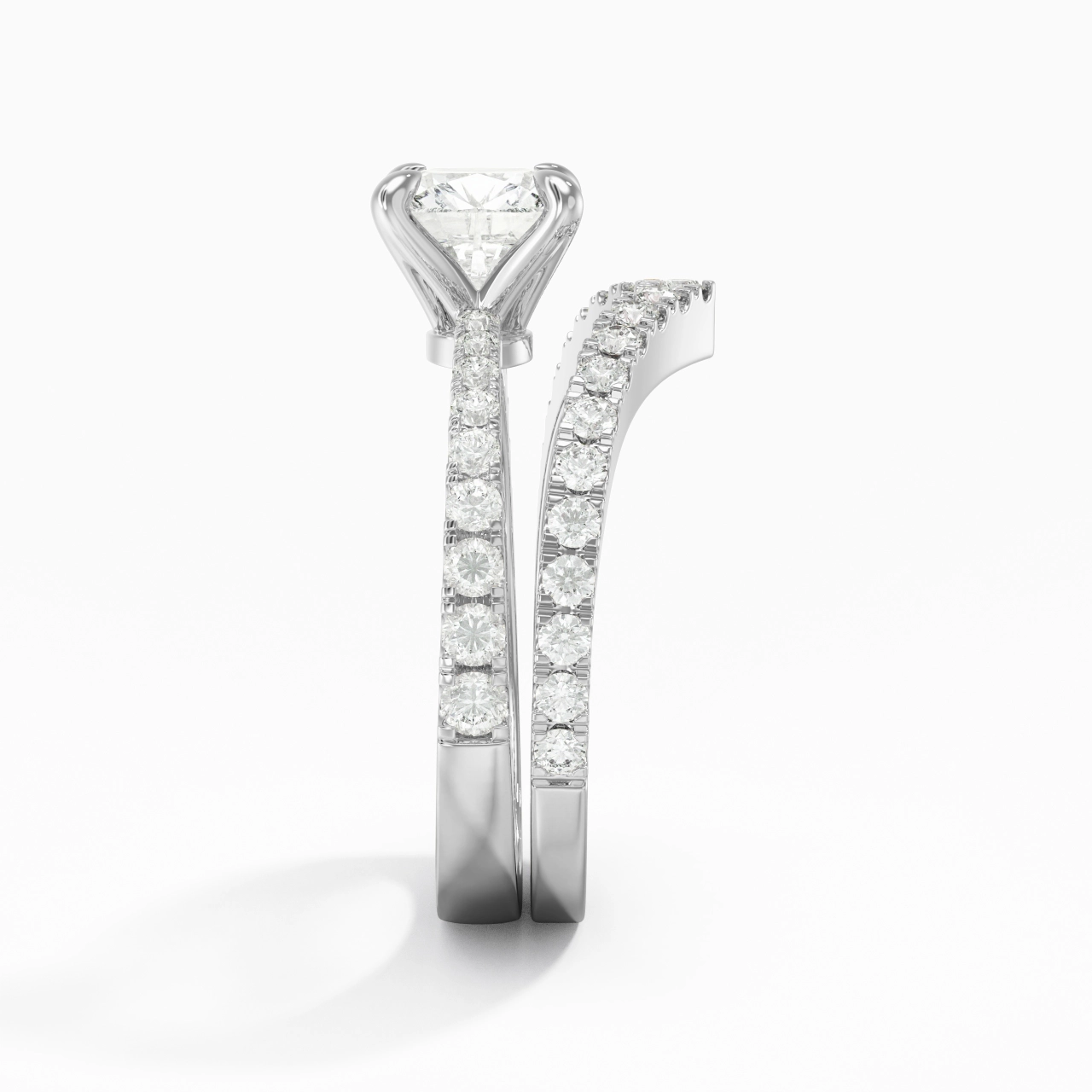 White Gold Plated Classic Bridal Set