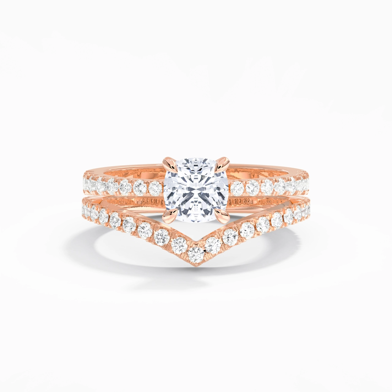 18K Rose Gold Plated Classic Bridal Set