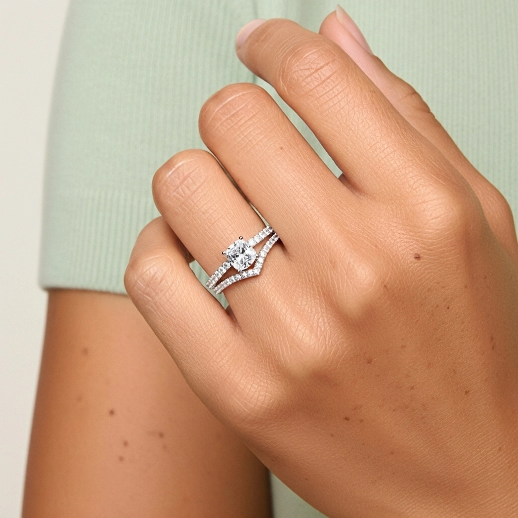 White Gold Plated Classic Bridal Set