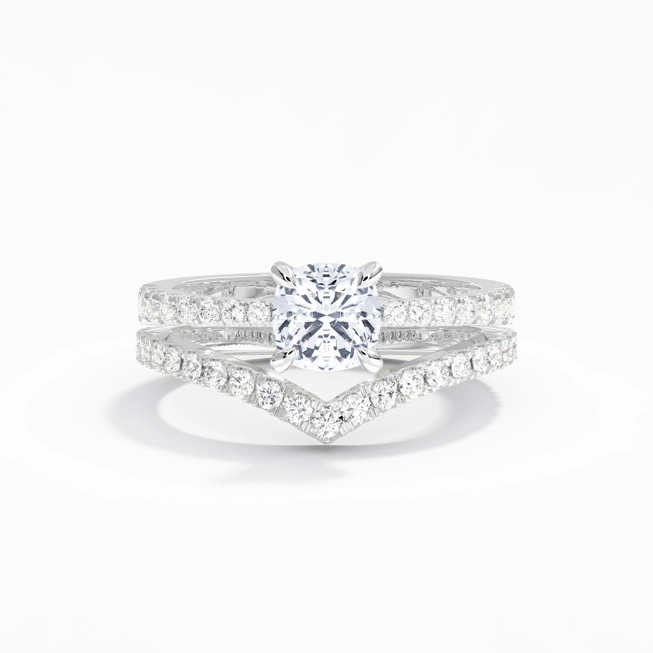 White Gold Plated Classic Bridal Set