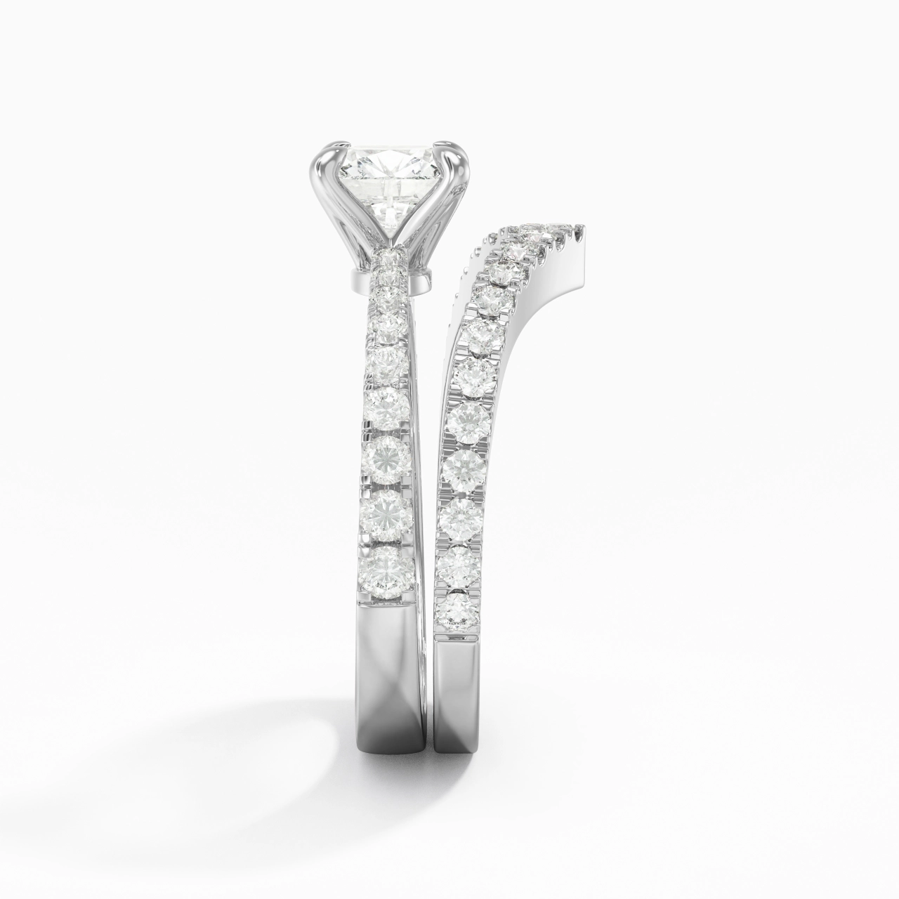 White Gold Plated Classic Bridal Set