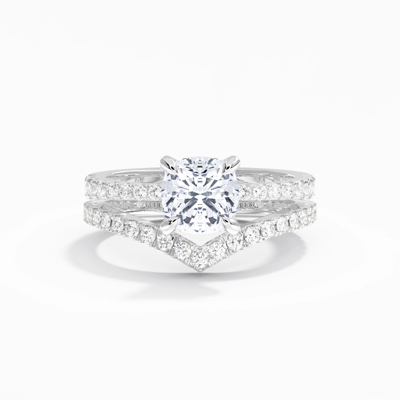 White Gold Plated Classic Bridal Set