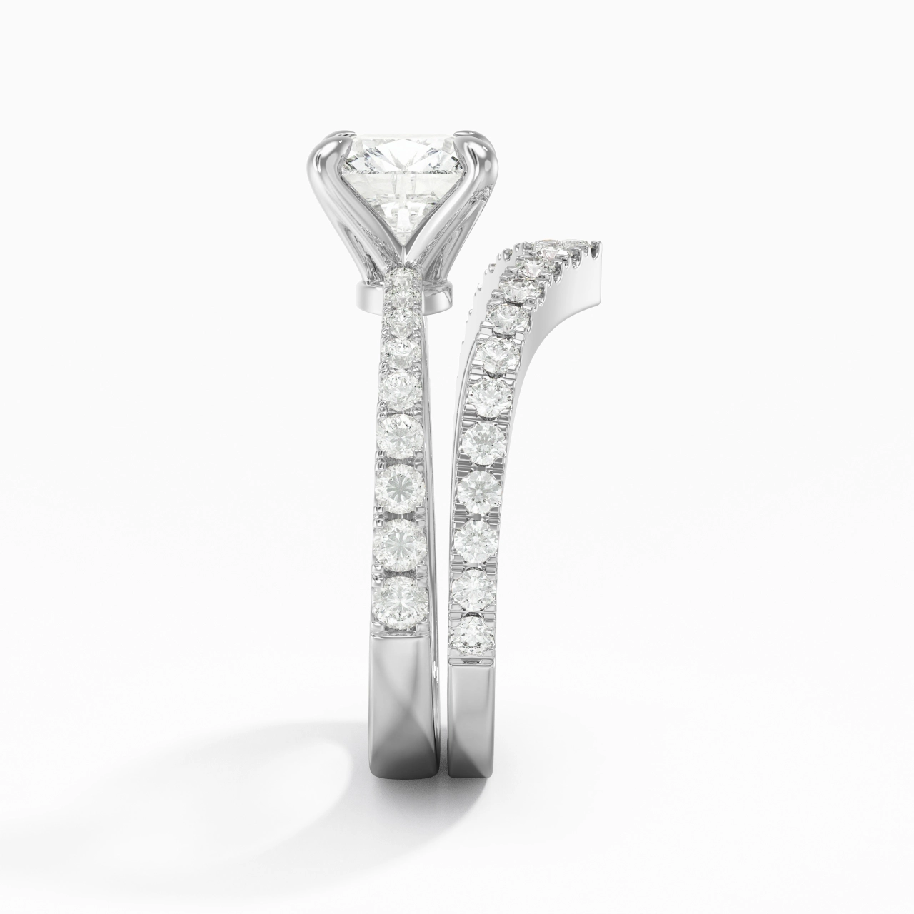 White Gold Plated Classic Bridal Set