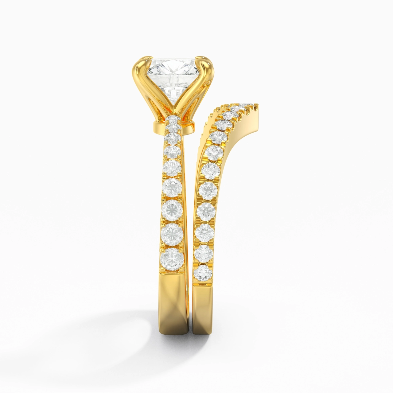 18K Yellow Gold Plated Classic Bridal Set