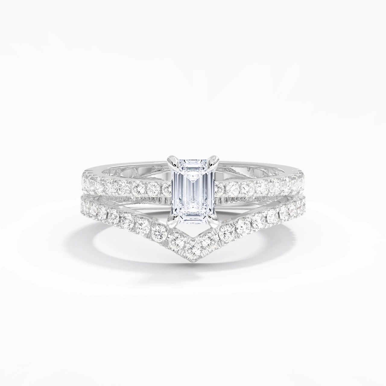 White Gold Plated Classic Bridal Set