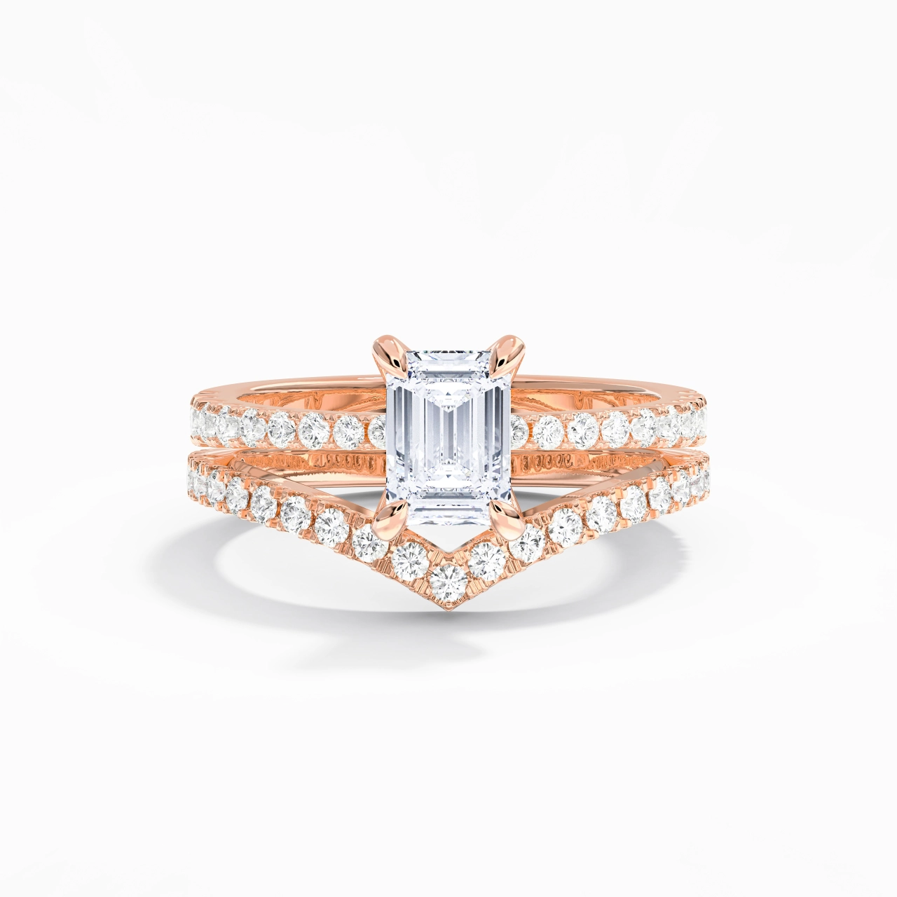 18K Rose Gold Plated Classic Bridal Set