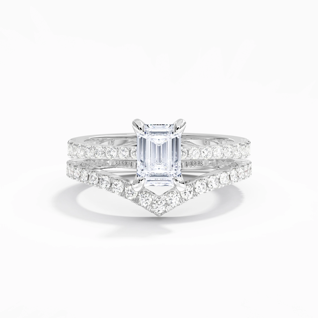 White Gold Plated Classic Bridal Set