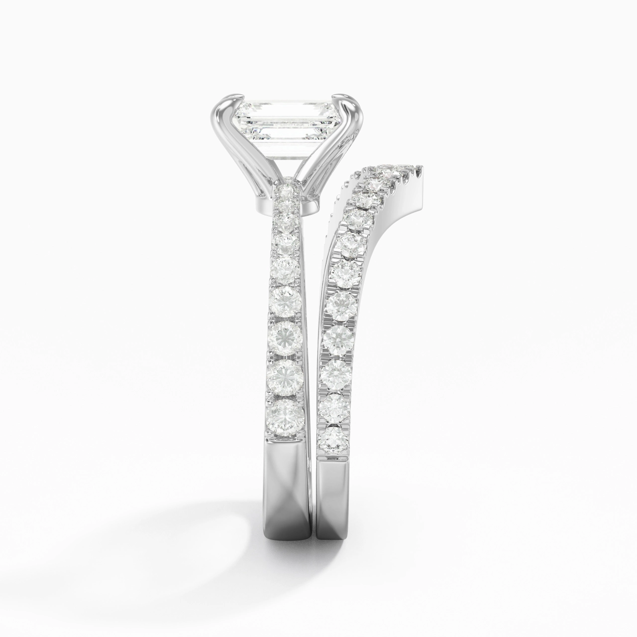 White Gold Plated Classic Bridal Set