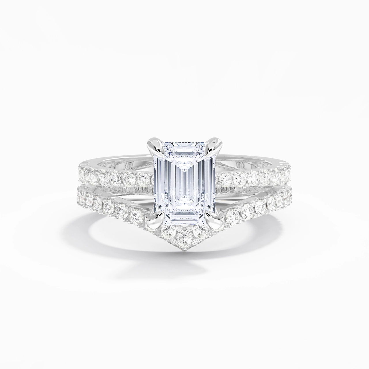 White Gold Plated Classic Bridal Set