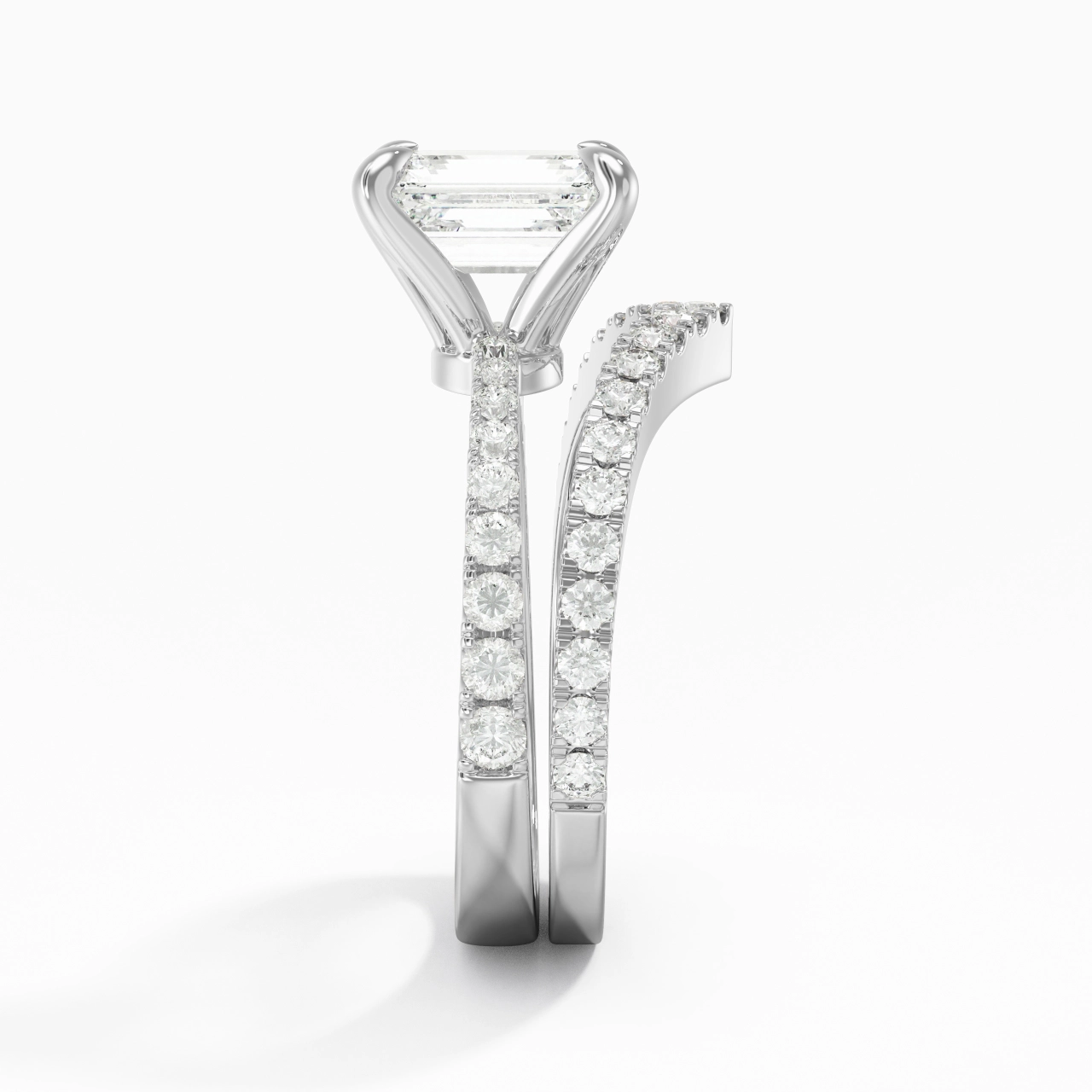 White Gold Plated Classic Bridal Set