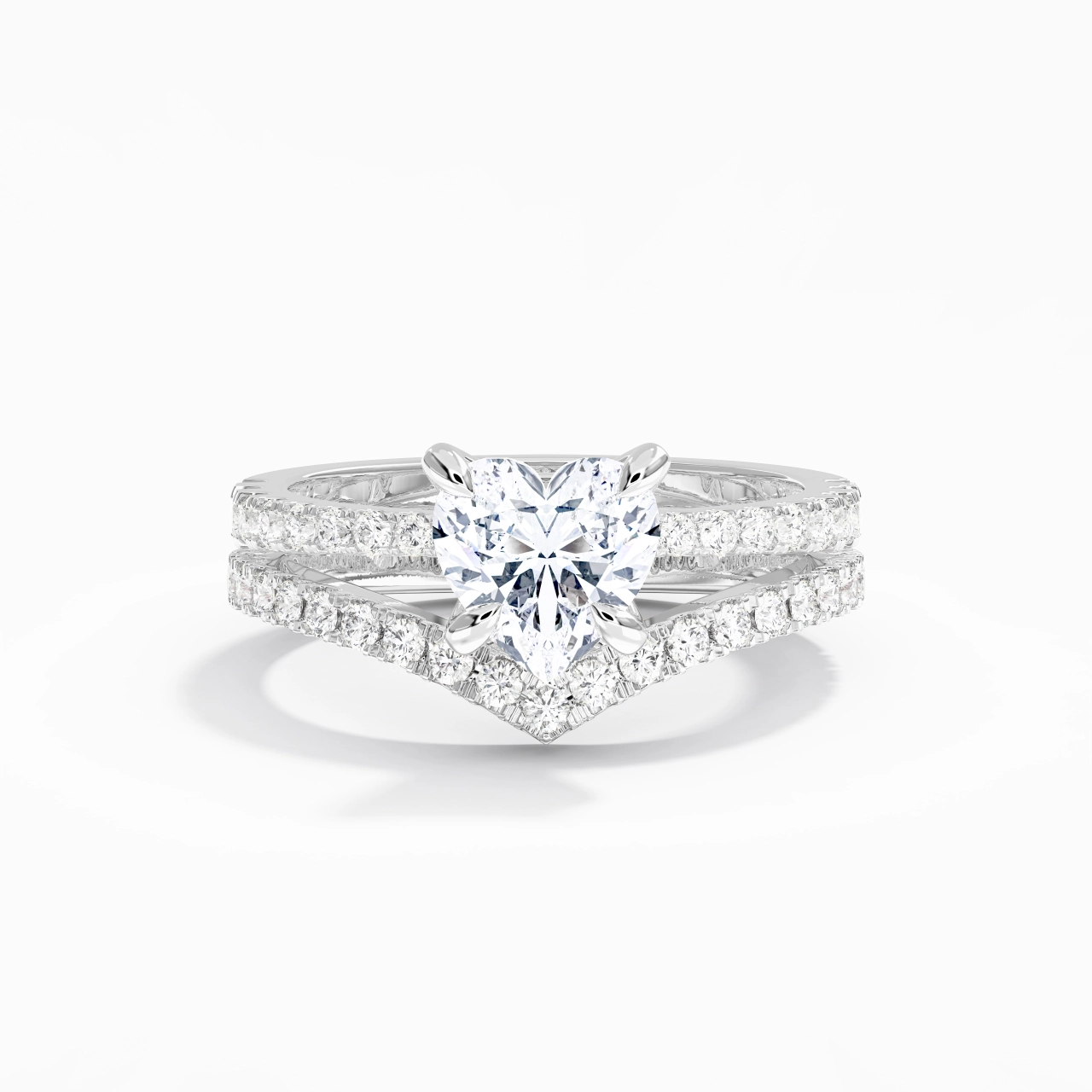 White Gold Plated Classic Bridal Set