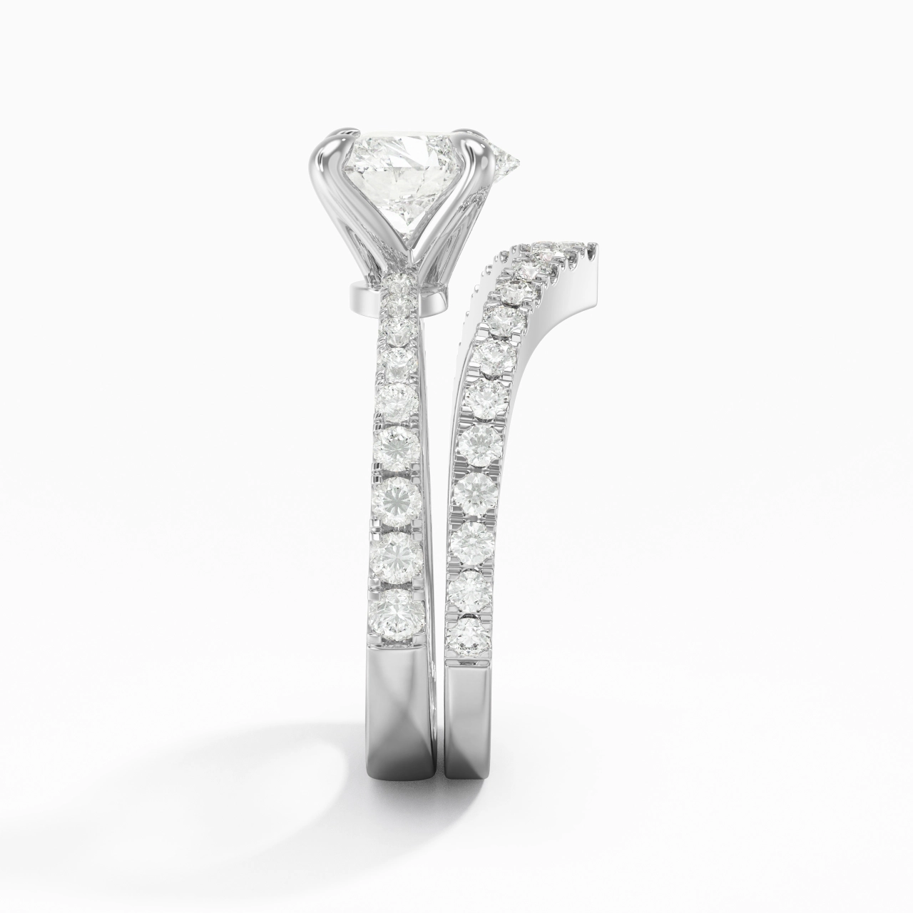 White Gold Plated Classic Bridal Set