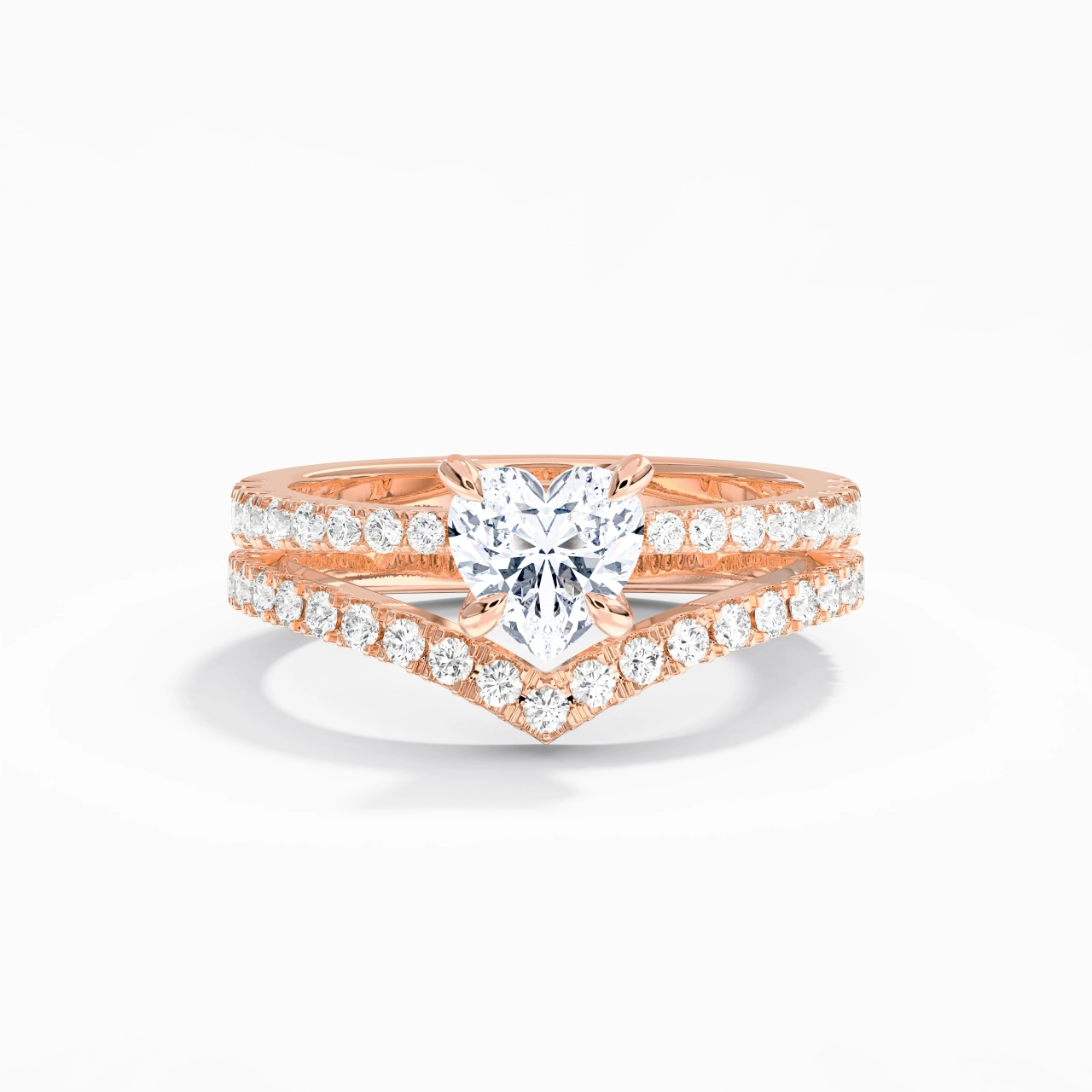 18K Rose Gold Plated Classic Bridal Set