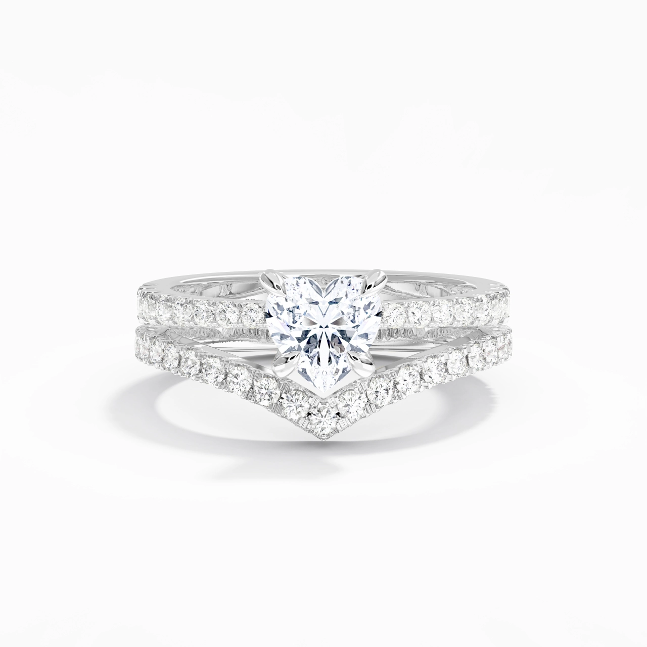 White Gold Plated Classic Bridal Set