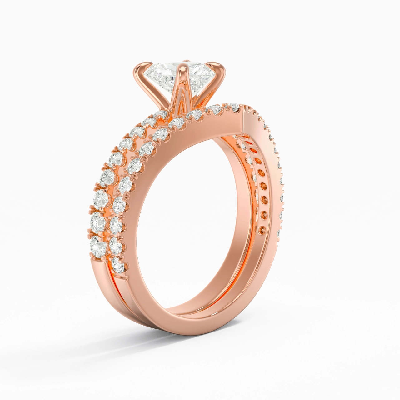 18K Rose Gold Plated Classic Bridal Set